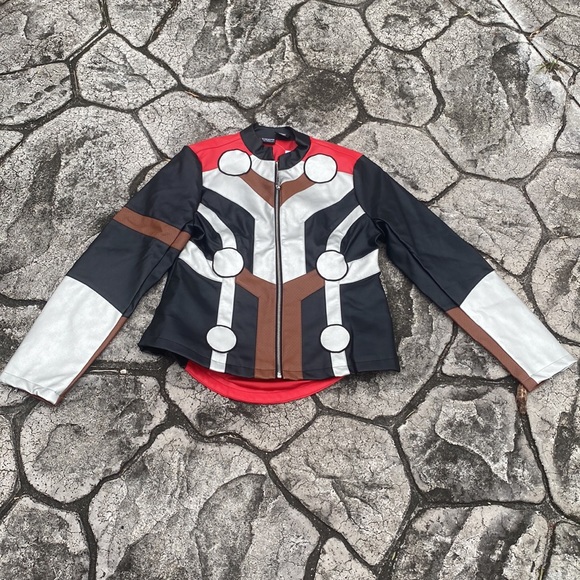 Disney Jackets & Blazers - M Marvel Her Universe Thor Womens Medium Halloween Costume Faux Leather Jacket